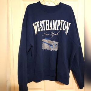 Abercrombie & Fitch Westhampton New York Blue Crewneck Sweater Oversized